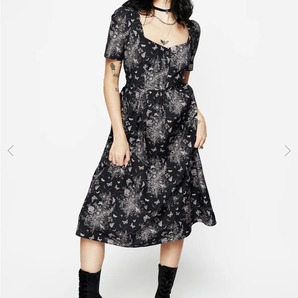 Elegant Black Floral Dress